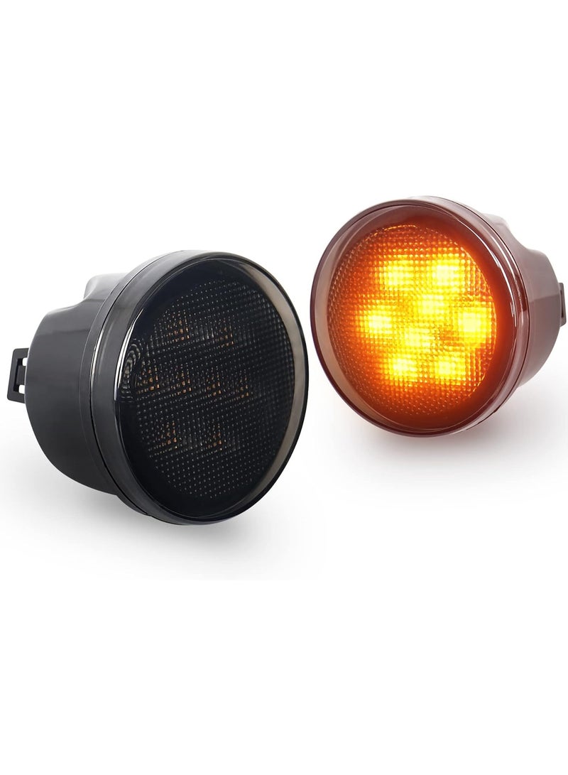 JK تحول إشارة أضواء عدسة الدخان Amber LED مؤشر الشواية الأمامية أضواء موقف السيارات لجيب رانجلر JK JKU 2007-2017 - Image 1